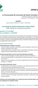 Vignette offre d'emploi chargé.e de mission patrimoine culturel