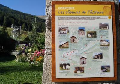 Chemins de l'Histoire Lanslevillard - Plan du circuit des Chemins de l'Histoire