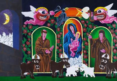 Nuit d'Or - Décor peint du film d'animation "Nuit d'Or" par Hervé di Rosa