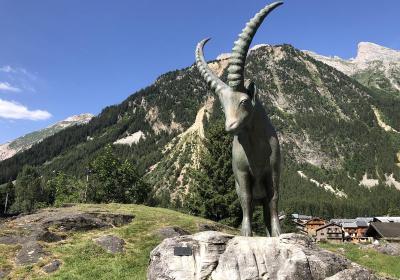 Visite guidée : c'est beau Pralo l'été !_Pralognan-la-Vanoise - Visite du village depuis la place du Bouquetin : symbole du village et de la nature protégée Visite guidée : c'est beau Pralo l'été !_Pralognan-la-Vanoise - Visite du village depuis la place du Bouquetin : symbole du village et de la nature protégée
