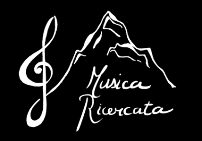 Festival Musica Ricercata_Séez - Logo Musica Ricercata, blanc fond noir