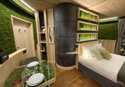 Cabanes entre Terre et Ciel - Cabane Feuille intérieur - Cabanes entre Terre et Ciel - Intérieur de la Cabane Feuille