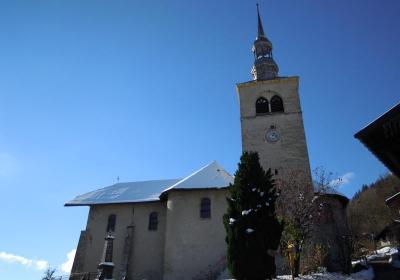 Eglise de Saint-Nicolas-la-Chapelle en hiver - Extérieur de l'église de Saint-Nicolas -la-Chapelle en hiver