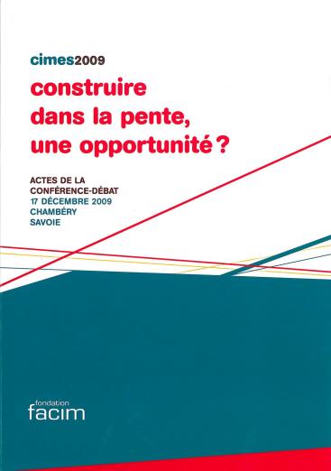 Livre &quot;Construire dans la pente, une opportunité ?&quot;