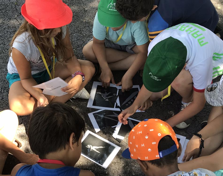 Enfants en pleine activité de découverte du patrimoine