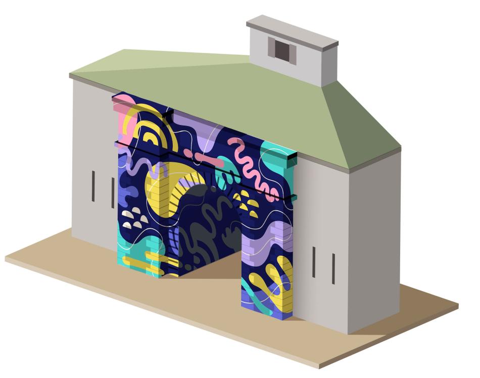Une création de l'artiste Graffmat autour de l'architecture