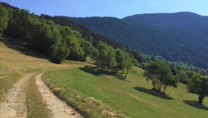 Vue depuis le chemin sur la boucle du Dou de St Maurice - Feissons sur Salins - Vue depuis le chemin sur la boucle du Dou de St Maurice - Feissons sur Salins