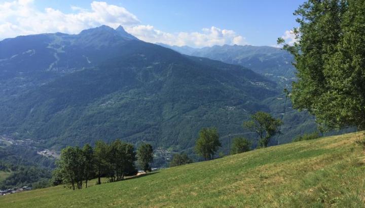 Vue sur Courchevel depuis la boucle du Dou de St Maurice - Feissons sur Salins - Vue sur Courchevel depuis la boucle du Dou de St Maurice - Feissons sur Salins