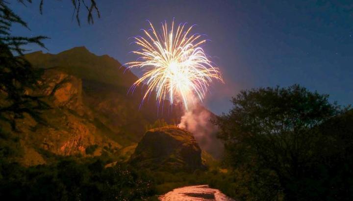 Fête du Rocher entre Bessans et Bonneval sur Arc - Feux d'artifice