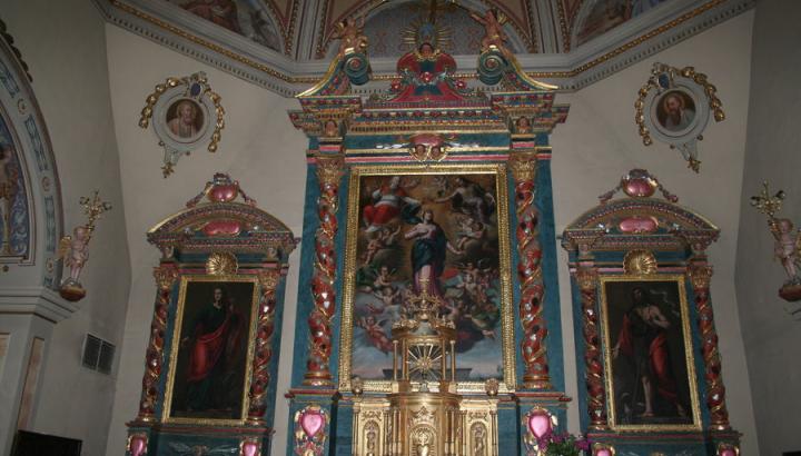 Aussois, Eglise Notre-Dame de l'Assomption - Intérieur de l'église baroque d'Aussois