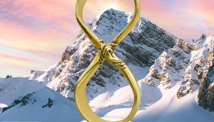 art au sommet courchevel - Courchevel : l'art au sommet, sculpture de Lorenzo Quinn, sommet du Biollay