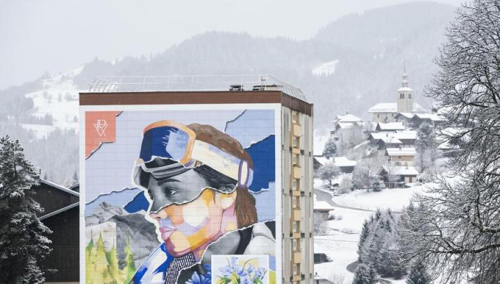 Festival Street Art dans le Val d'Arly - Fresque de Flumet - Street Art