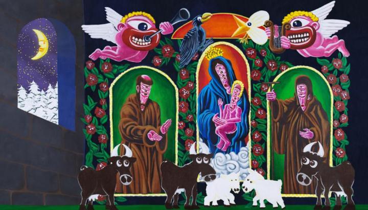 Nuit d'Or - Décor peint du film d'animation "Nuit d'Or" par Hervé di Rosa