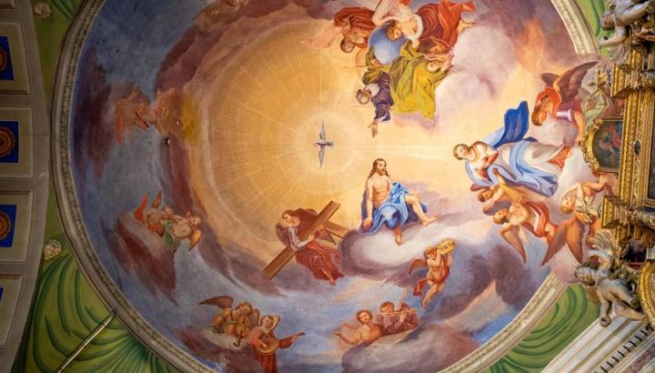 Eglise Notre-Dame de l'Assomption à Termignon Val Cenis - Décor peint au plafond