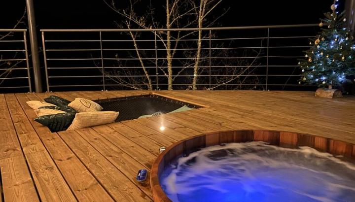 Cabanes entre Terre et Ciel - Cabane Feuille jacuzzi - Cabanes entre Terre et Ciel - Cabane Feuille et son jacuzzi privatif