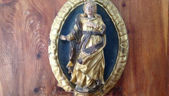 chapelle la nouvaz - Courchevel : chapelle Saint-Marguerite, statue en bois doré