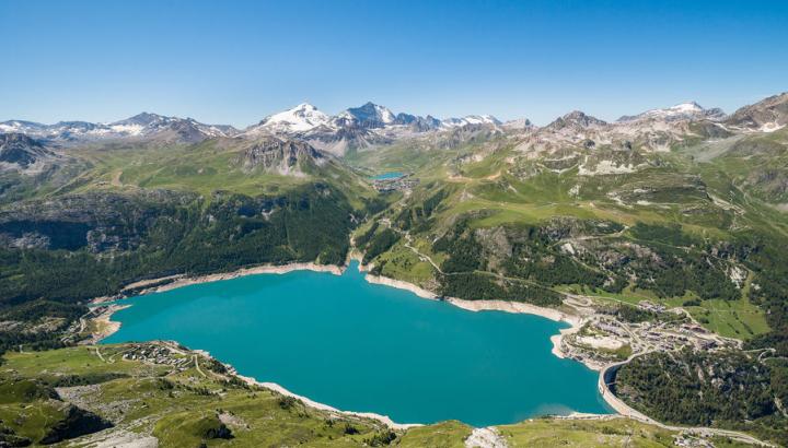 Vue aérienne été - Lac du Chevril