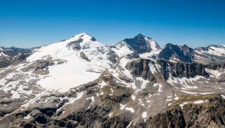 Vue aérienne été - Glacier de la Grande Motte et Grande Casse