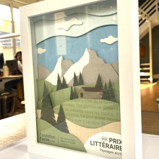 Le trophée du Prix Paysages écrits de la Fondation Facim