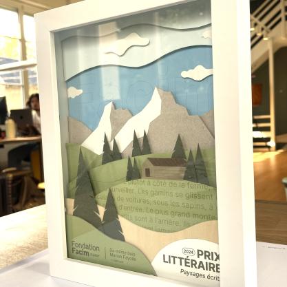 Le trophée du Prix Paysages écrits de la Fondation Facim