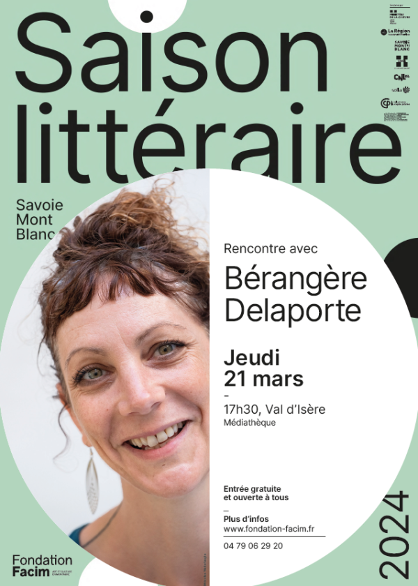 Affiche de la rencontre avec Bérengère Delaporte, Saison littéraire de la Fondation Facim